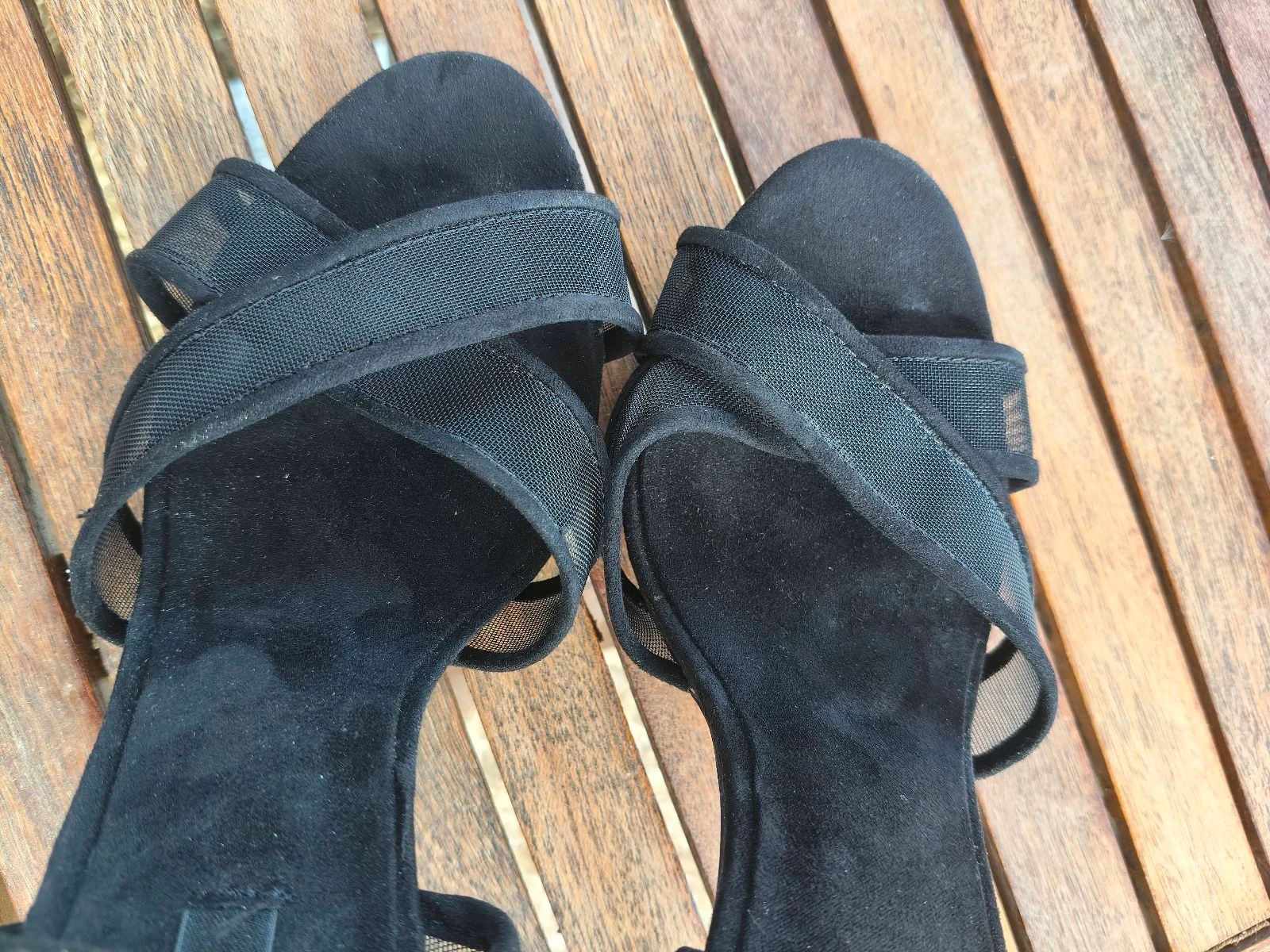 Zara-Hoge hakken sandalen met mesh dames 39 zwart zomer/herfst – photo 5